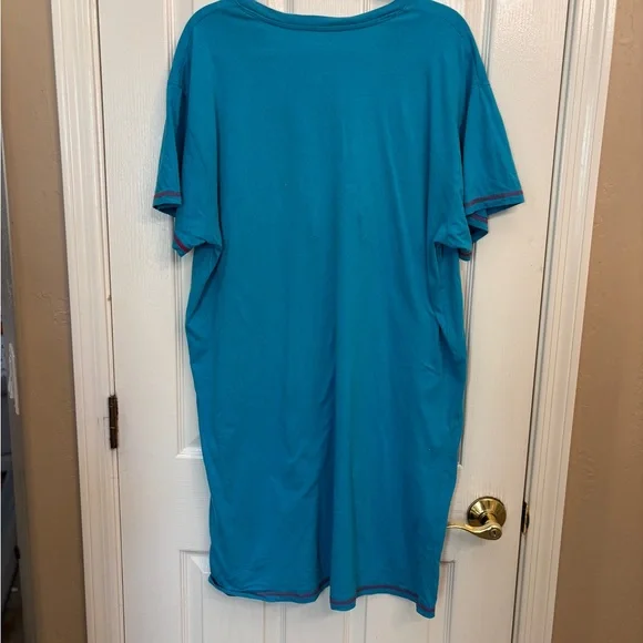 Yoga Bear Bright Blue Pajama Shirt 100% Cotton Bears Yoga Fun Cute - Picture 4 of 7